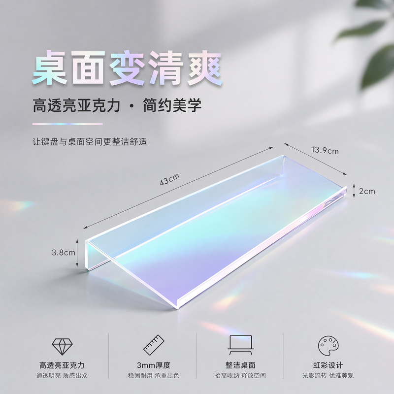 Cross-Border Acrylic Keyboard Stand Computer Desktop Keyboard Support Heightening Anti-Scratch Acrylic Keyboard Tray Wholesale