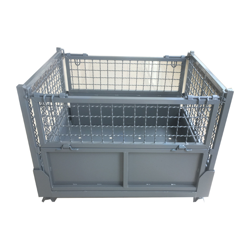 厂家直销 Q235材质铁周转箱 金属料箱 金属网格料箱 铁框可折叠