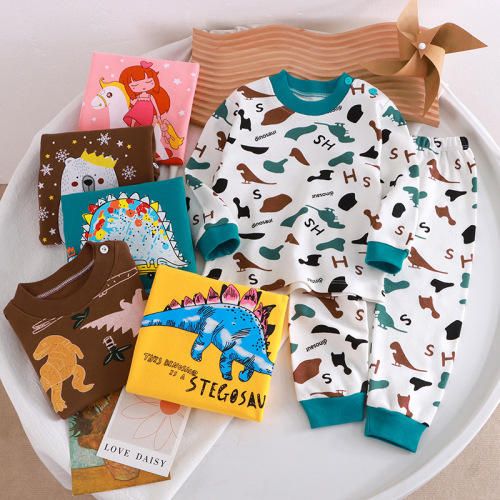 Children's clothing, spring and autumn children's underwear set, pure cotton autumn clothes, boys and girls, autumn clothes, autumn pants, pajamas, home clothes wholesale