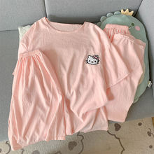 三件套云朵棉跨境专供睡衣女2026夏季纯色卡通家居服短袖可外穿