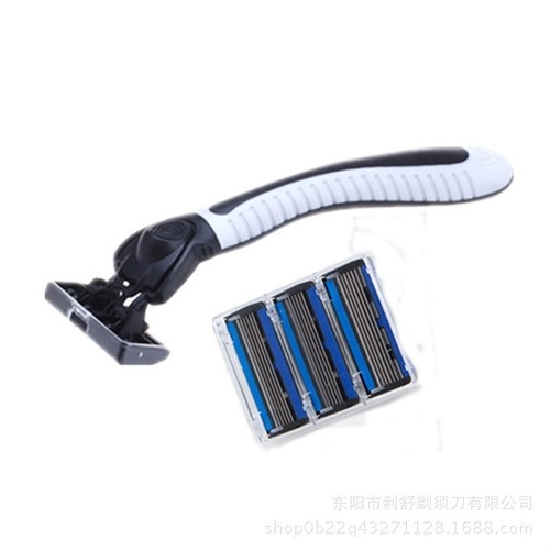 Supply Jierui 6-layer razor blade old-fashioned manual razor men's beard blade 1 blade holder 6 blades