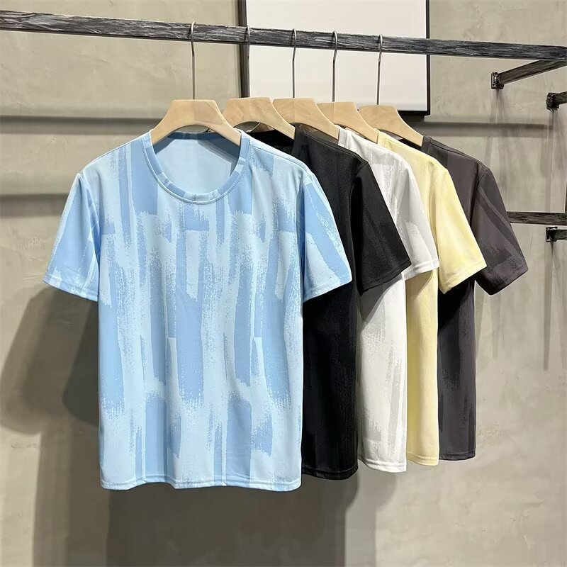 Quick dry thin breathable summer sports elastic short sleeve T-shirt…