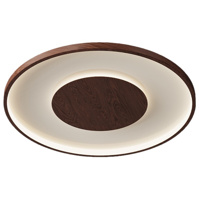 Lámpara de dormitorio de color nogal retro Lámpara de techo de estilo antiguo americano Lámpara de protección ocular de habitación cálida de espectro completo Zhongshan