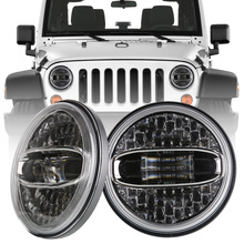 适用7寸JK牧马人LED前大灯 哈雷摩托车led改装前车灯汽车越野车灯