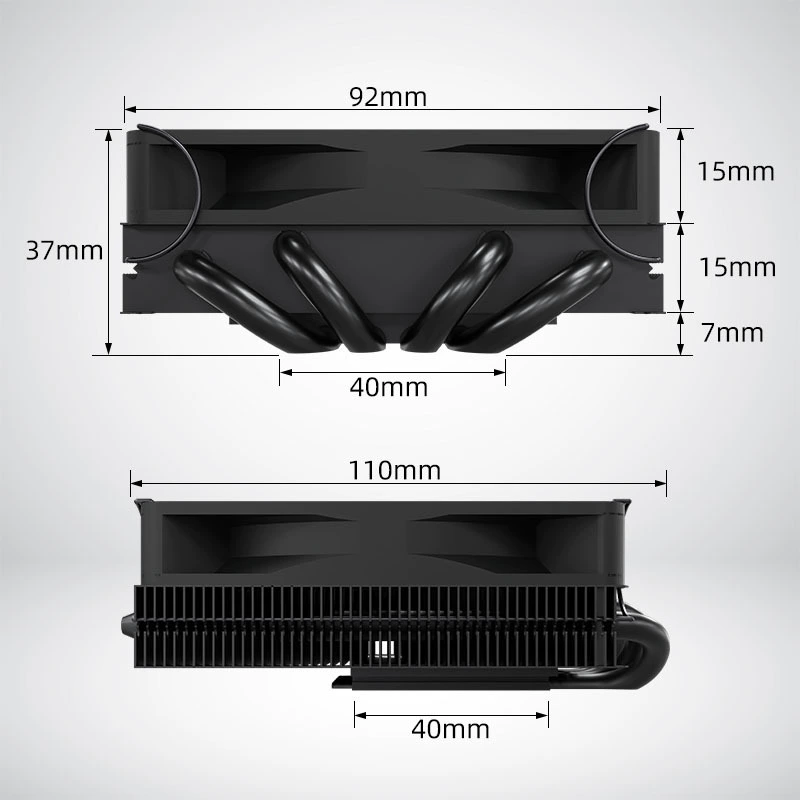 Низкопрофильный радиатор HP3700 для ITX, универсальное решение 1700/1200/115X/AM4 с вентилятором для охлаждения