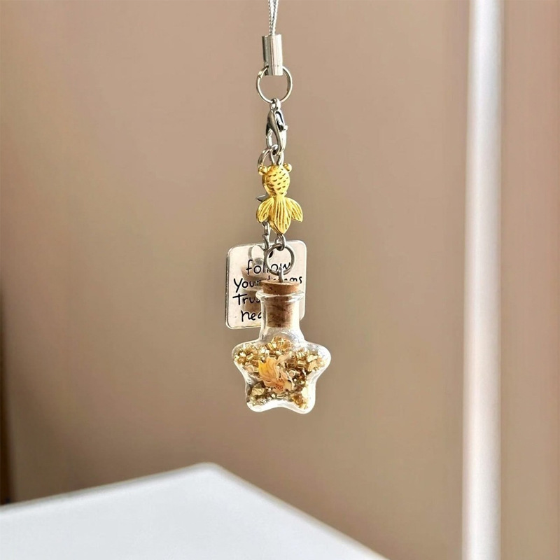 Artistic Fresh Lanyard Transparent Jellyfish Beaded Design Healing Series Phone Chain Anti-Lost Strap Best Friend Style_voghion.com