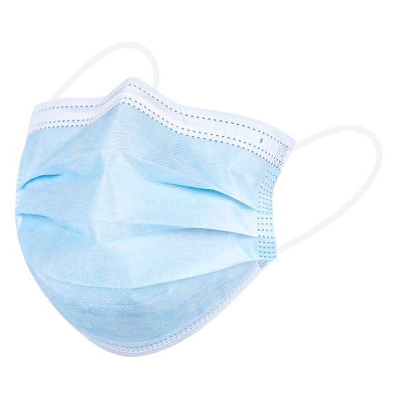 [Factory Outlet] Disposable Non-woven Fabric Three-layer Meltblown Cloth Dust-proof Breathable Smog-proof Blue Adult Mask
