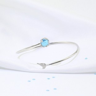 Korean Women's Fashion Mermaid's Tears Bracelet Opening Adjustable Bracelet Blue Crystal Fashion All-match Jewelry