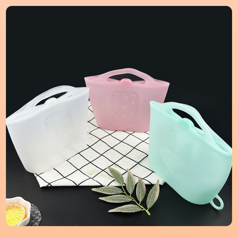 Food-Grade Silicone Food Storage Bags Kitchen Refrigerator Storage Bags Semi-Transparent Refrigerated Storage Bags Food Storage Bags