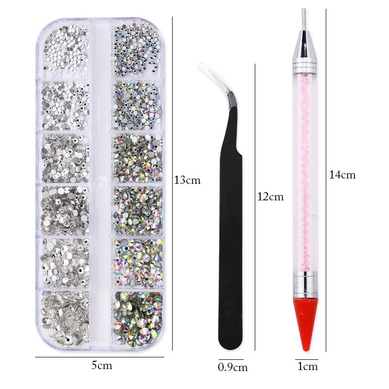 Amazon Hot Sale New Flat Bottom Glass Nail Drill Set 12-grid Long Strip Drill Tweezers Point Drill Set Amazon Hot Sale New Flat Bottom Glass Nail Drill Set 12-grid Long Strip Drill Tweezers Point Drill Set