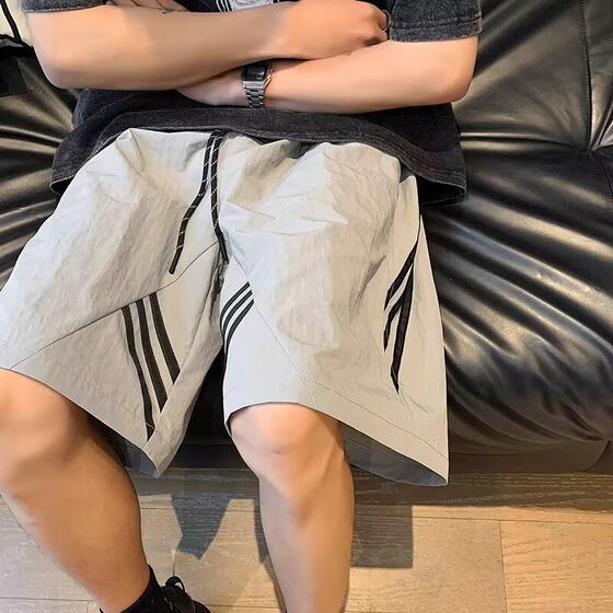 American Style Quick-drying Striped Sports Shorts Men's Summer Thin Trendy Brand Loose Casual Pants Breathable Running Pants