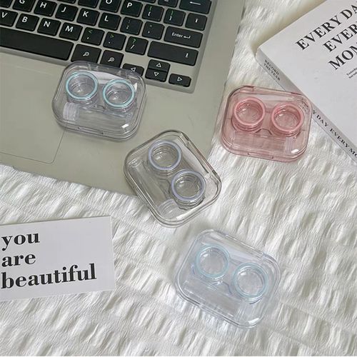 Invisible lens case portable nearsighted beauty contact lens box small minimalist Insta trendy personalized high-end storage box exquisite