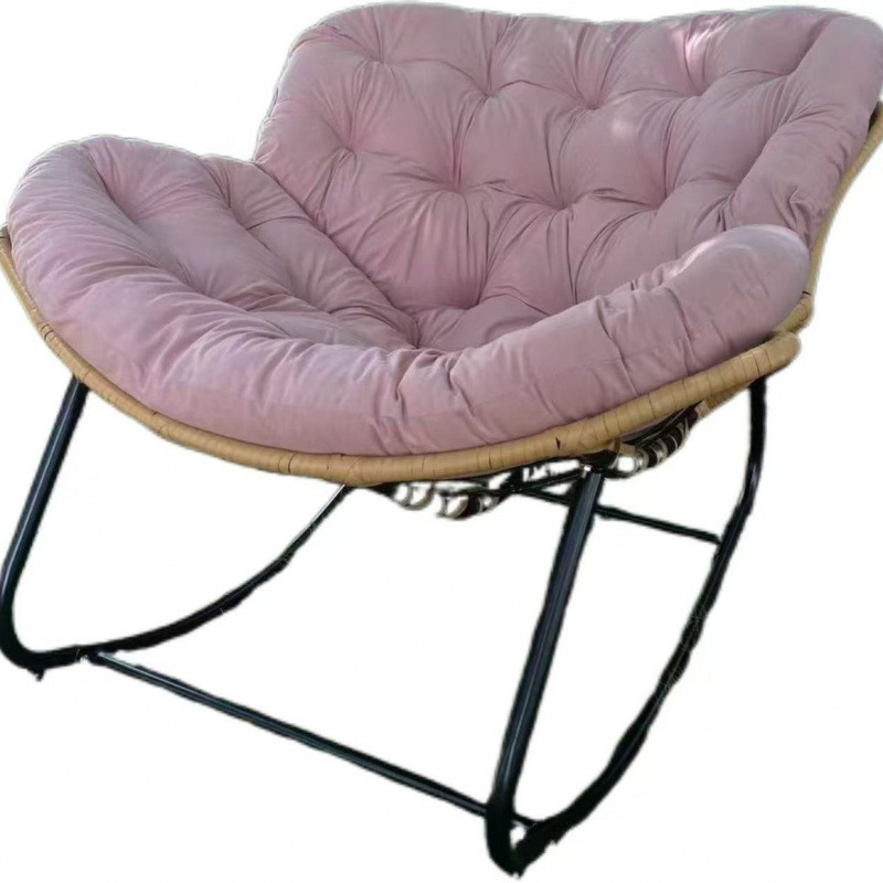 Nido de pájaros silla de mecedora de lujo ligera cuna de la sala de estar nórdica red balcón silla de mecedora de ratana roja silla de mecedora de gran tamaño para adultos