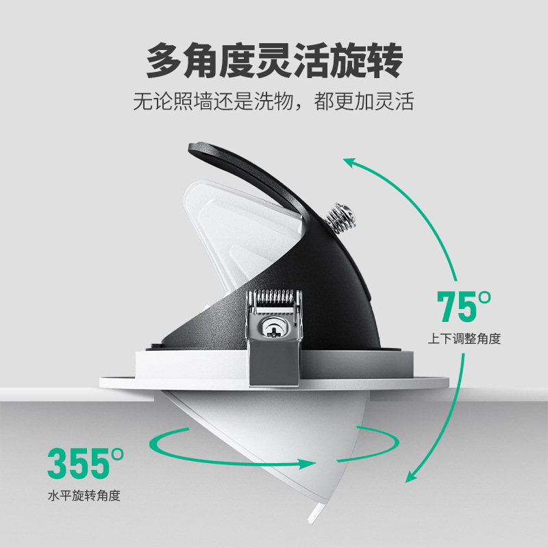 服装店象鼻灯led射灯嵌入式伸缩可调角度洗墙灯商用背景墙天花灯|undefined