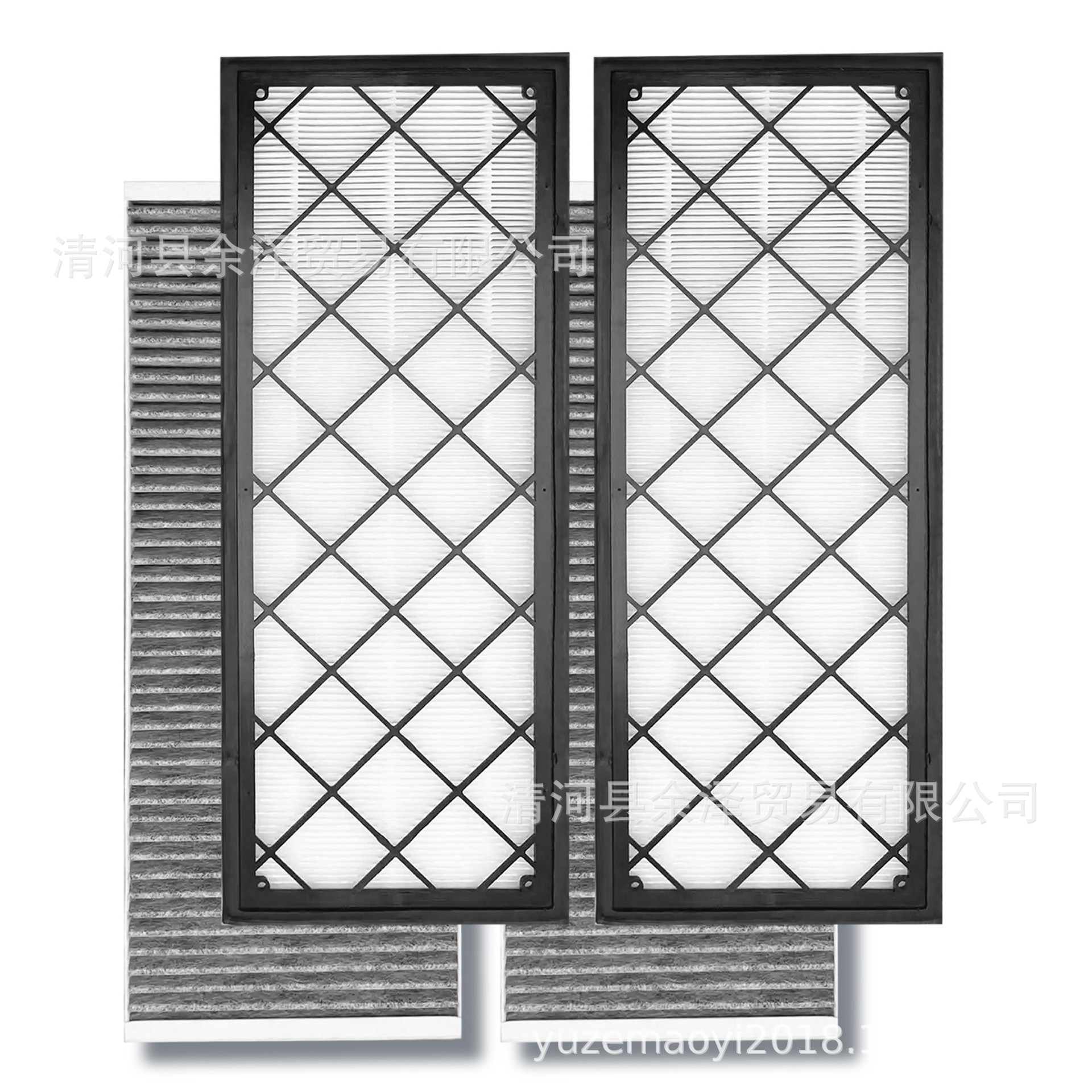 Suitable for Tesla Model Y, 4-piece external HEPA air conditioning filter with carbon cloth filter, cross-border