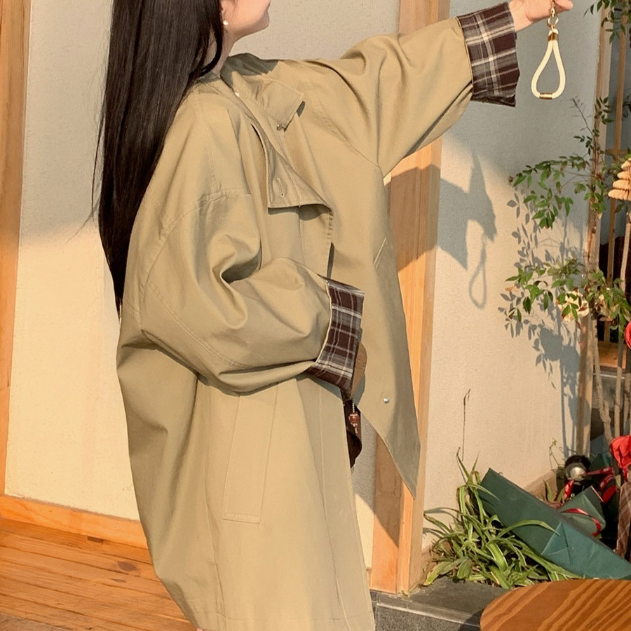 Contrast Color Short Windbreaker Jacket for Women 2025 Early Autumn New Korean Style Small British Style Spring and Autumn High-End Coat