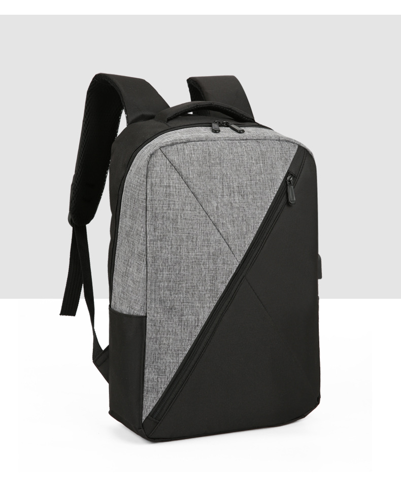 New simple and individual color-blocked backpack, large-capacity fashionable and trendy backpack, business commuting, student computer schoolbag undefined