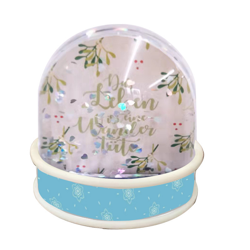 PVC base plastic snowball crystal ball snowflake ball ornaments export acrylic photo frame crystal ball