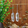 Fashionable metal long retro earrings, boho style, nostalgia