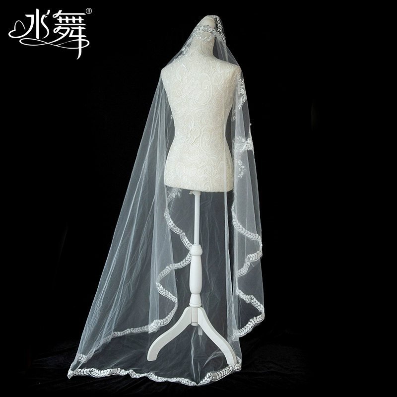 Белая длинная retro-аксессуар для волос невесты, модель R0436, кружевное платье, французский стиль