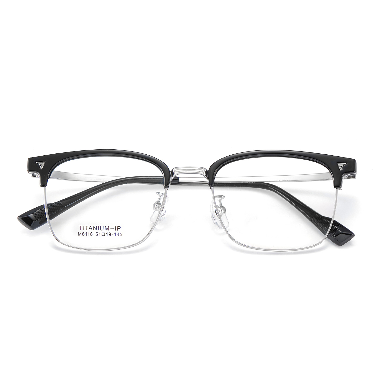 Elegante Pu Shuai TR de titanio de la pierna de la ceja gafas de marco de vacío Chapado en IP flexible no clip de la cara puede ser equipado con grados Danyang lote