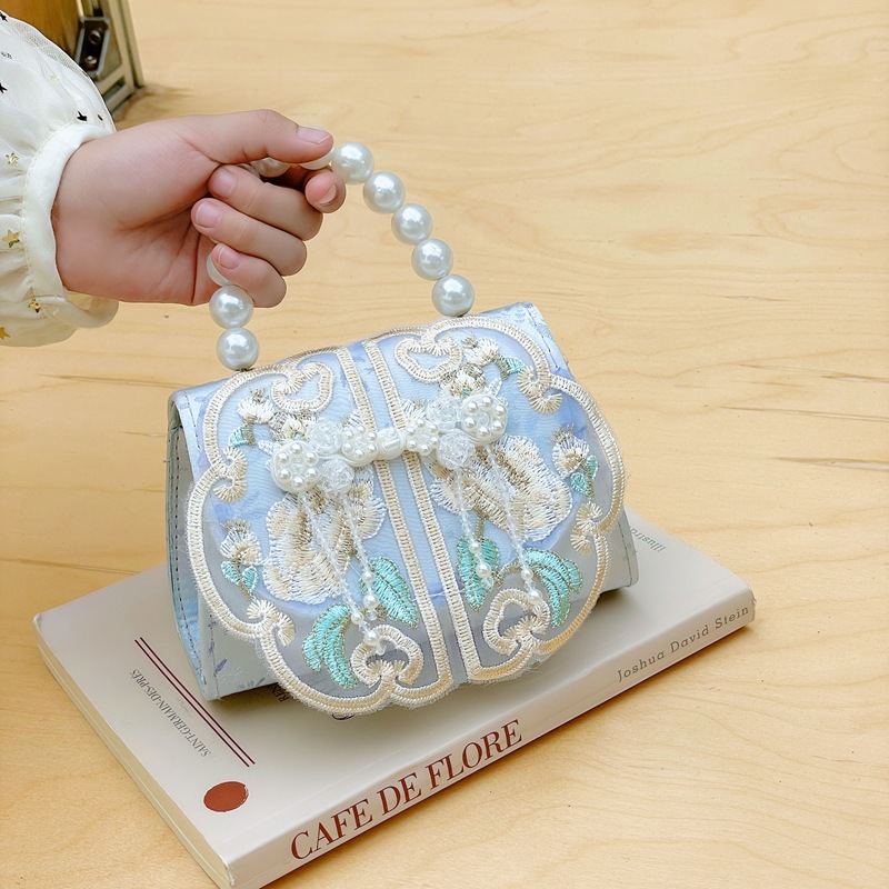 Bolsos infantiles de alto nivel, exquisitos antiguos, bolsos de cambio de niña, bolsos de mano de perlas de princesa, bolsos de almacenamiento