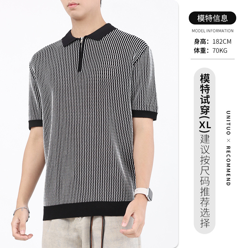 Camiseta de polo de hielo de alto nivel para hombres Europa y América transfronteriza de verano de negocios de hombre casual camiseta de manga corta