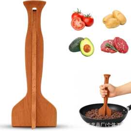 木质厨房搅拌工具碎肉铲厨房翻炒料理铲家用搅拌棒捣碎肉饼锅铲