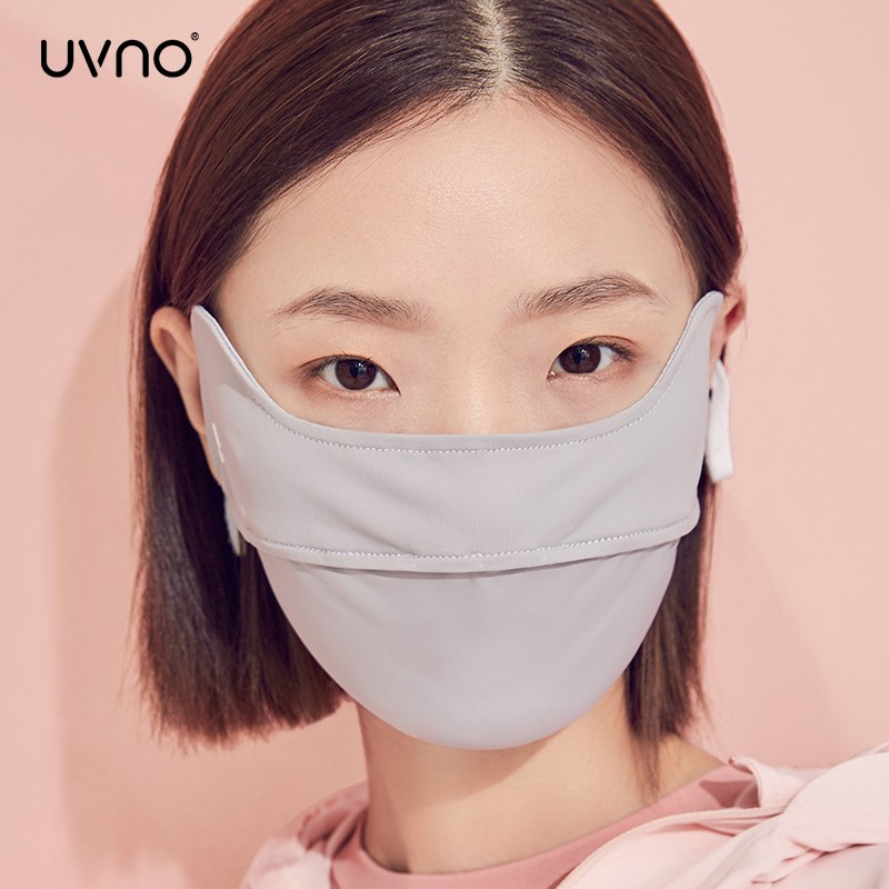 Máscara de protección solar de seda helada KK&uvno para mujer, anti-UV, máscara facial completa fina para verano, transpirable con efecto 3D estéreo