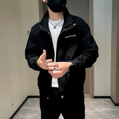 震え音起爆ジャケット男性トレンド立襟修身社会若者高級感コート2024潮男秋冬