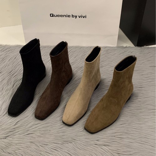 2025 Autumn Korean Fleece Lined High-Top Women's Snow Boots with Non-Slip Rubber Soles, Warm Short Boots for Business and Casual Wear