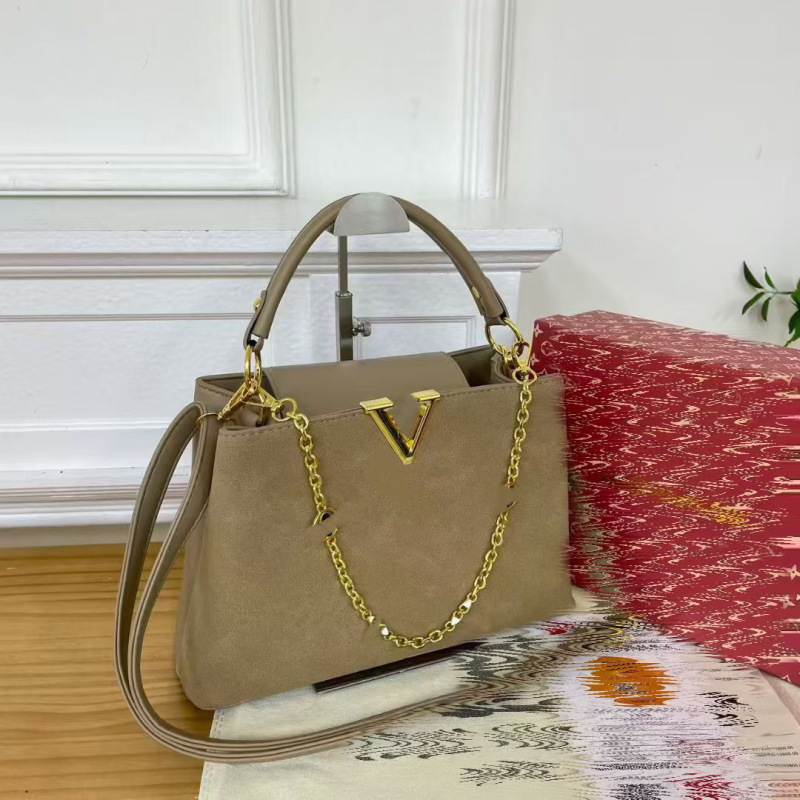 跨境秋冬翻毛V字手提包链条挂件handbags for women手提包大容量|undefined