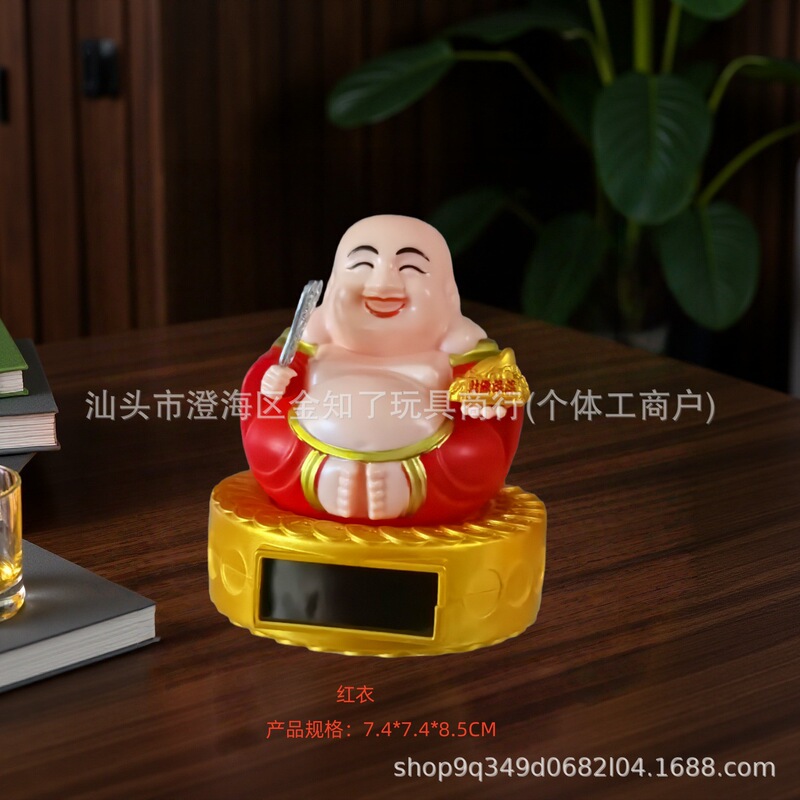 ソーラー禅笑い仏陀装飾品ホームエントランスレジカーポットスケール逆流香装飾品|undefined