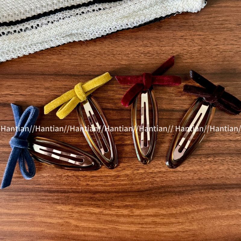 高级感蝴蝶结碎发刘海夹掰掰夹气质黑色发夹边夹侧边女成人发饰|undefined