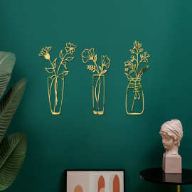 JM1071 跨境3D立体花盆 盆栽 亚克力镜面贴家居装饰自粘镜子墙贴