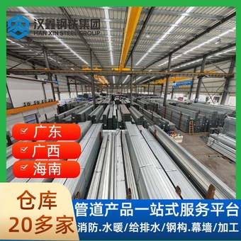 佛山热镀锌方管厂家直销幕墙工程镀锌方矩管加工切割热浸镀锌钢管