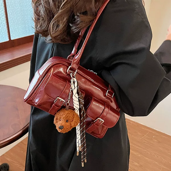 Retro Fashion Underarm Bag for Women, 2025 Autumn New Trendy Multi-Pocket Shoulder Bag with Unique Design