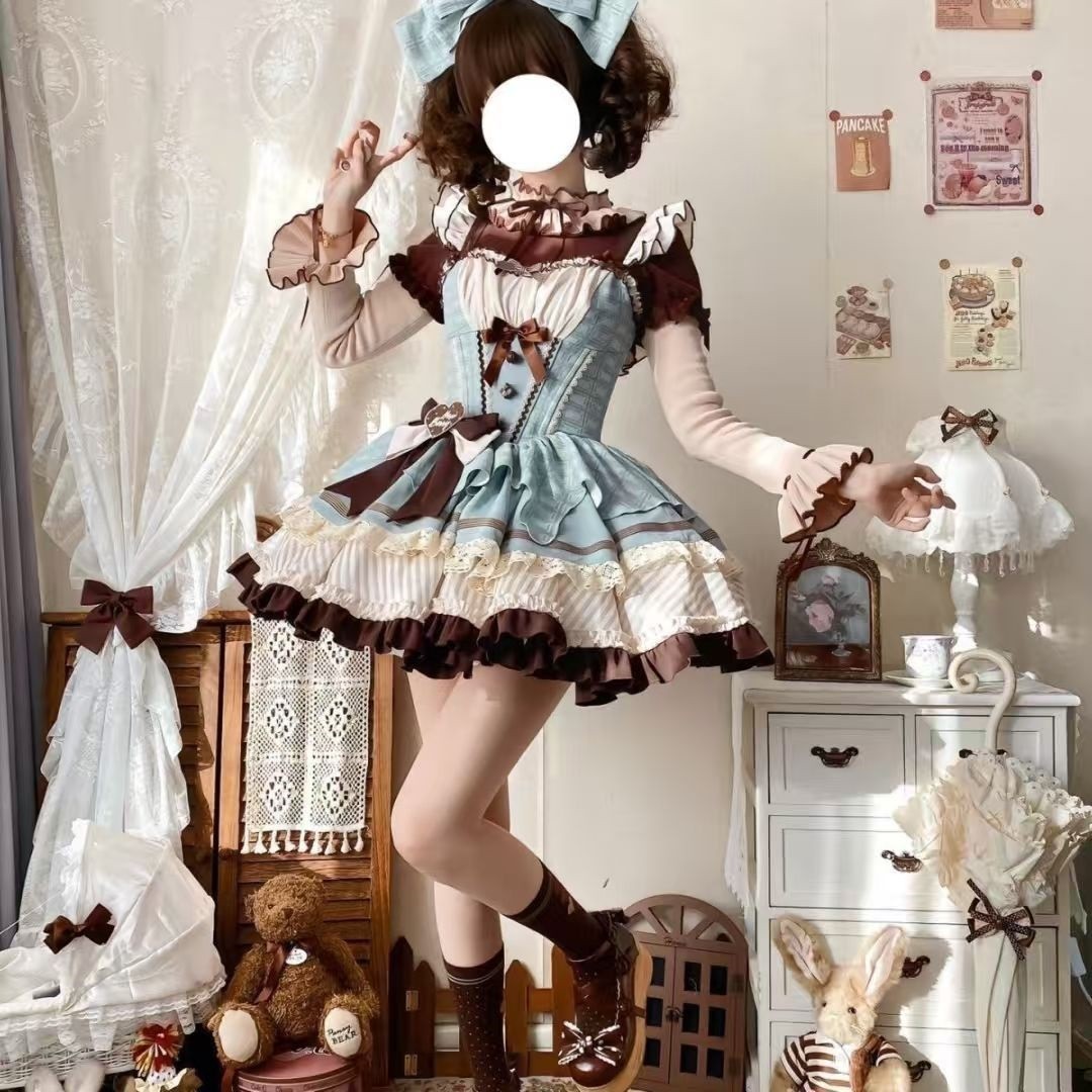 2026 Spring New Versatile Lantern Long-Sleeve Shirt Cute Petite Japanese-Style Bow Lace-Trimmed Doll Shirt