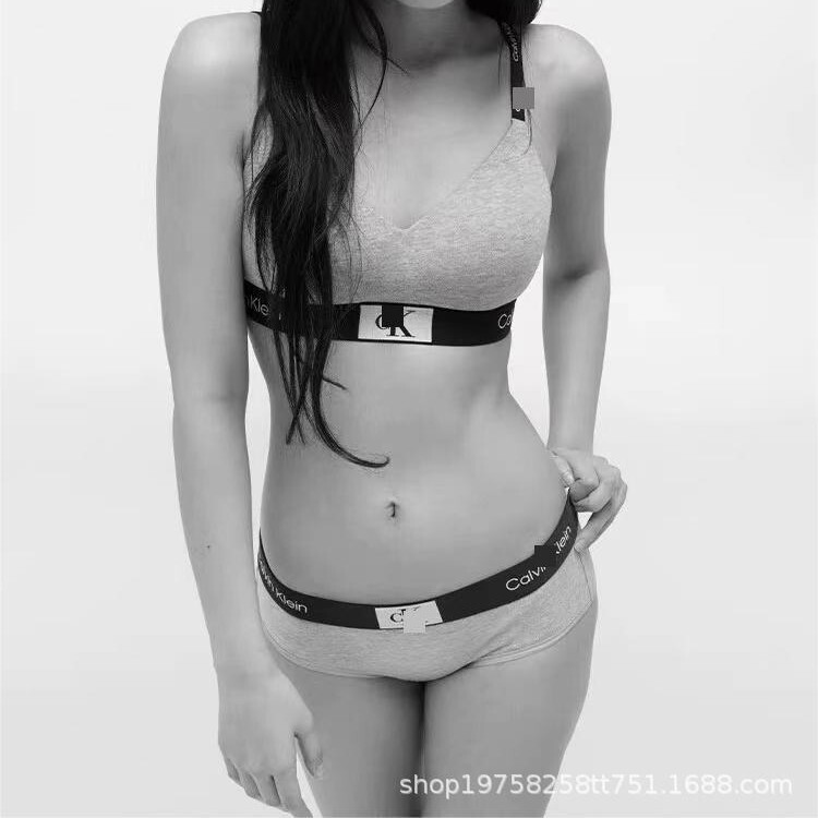 Women's Lingerie Set Original Label Letter Strap Set Panties Set Breathable Triangle Cup Set Comfortable