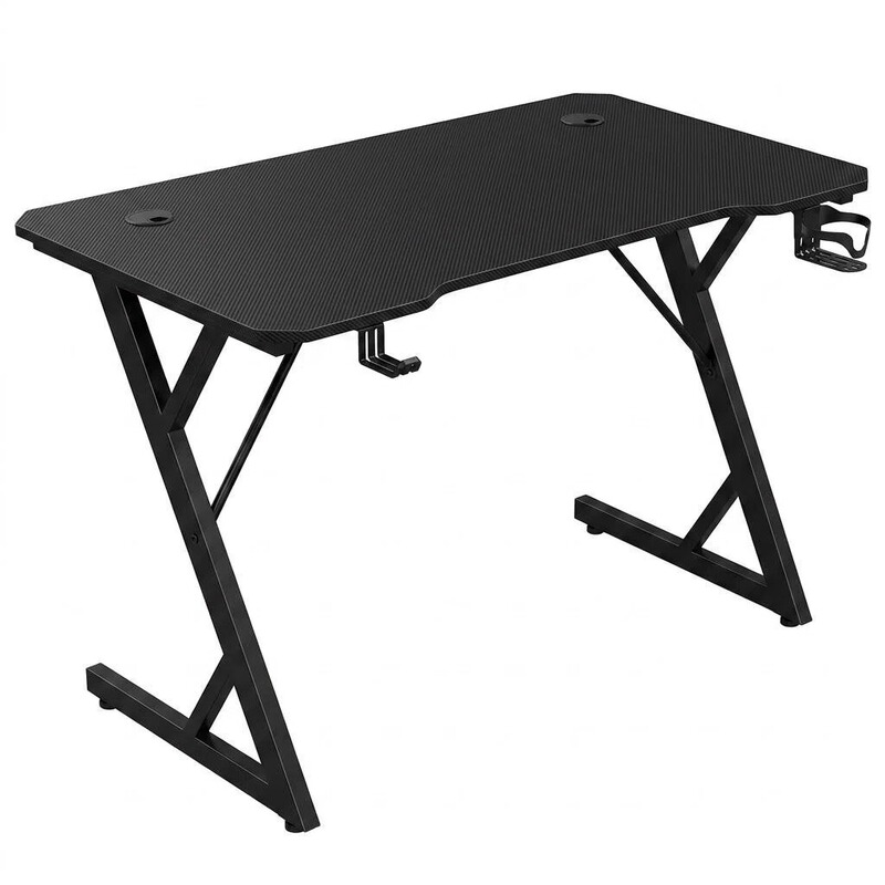 E-Sports Table Carbon Fiber Sticker Table Computer Table Office Desk Gameingdesk Available for Export and Rgb Light Strips Can Be Added