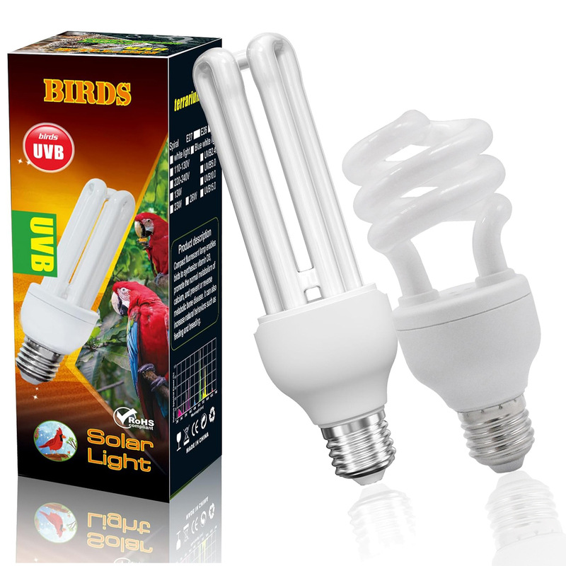 Parrot Lizard Turtle Reptile Uvb Calcium Supplement Lamp Turtle Tank Breeding Box Succulent Plant Uv Uva Energy-Saving Light Bulb