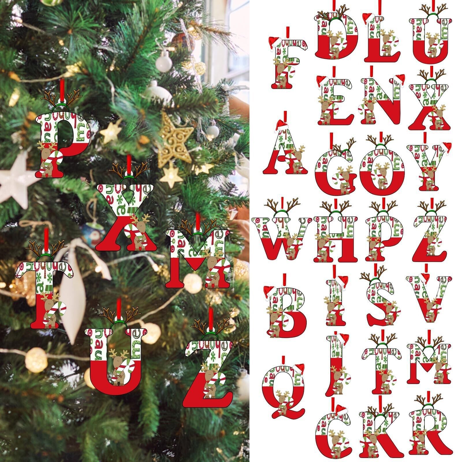 Nuevo alfabeto inglés creativo transfronterizo acrílico plano árbol de Navidad decorativo regalo de decoración de fiesta image 1