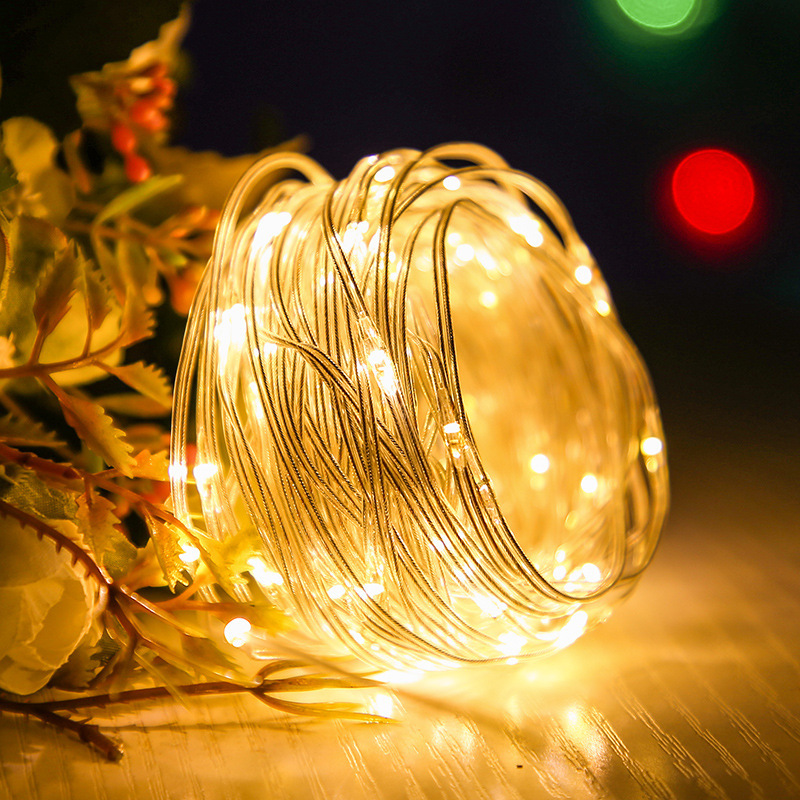 lámpara solar de color pequeña lámpara de cuero lámpara de alambre estrella estrella de color exterior lámpara de decoración de campamento lámpara de árbol lámpara de atmósfera