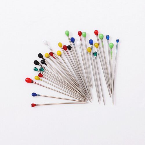 Cross-border box-packed colorful fixed decoration bead pearlescent needle clothing positioning needle big needle bouquet decoration pin needle auxiliary needle