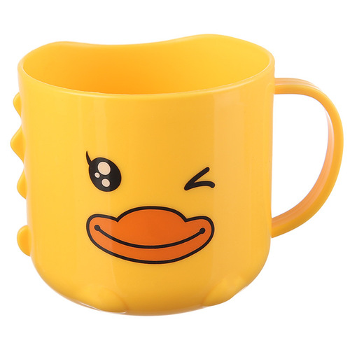 Children's cartoon toothbrush cup, cute baby thick toothbrush cup, penguin cartoon cup, yellow duck cup with logo printing