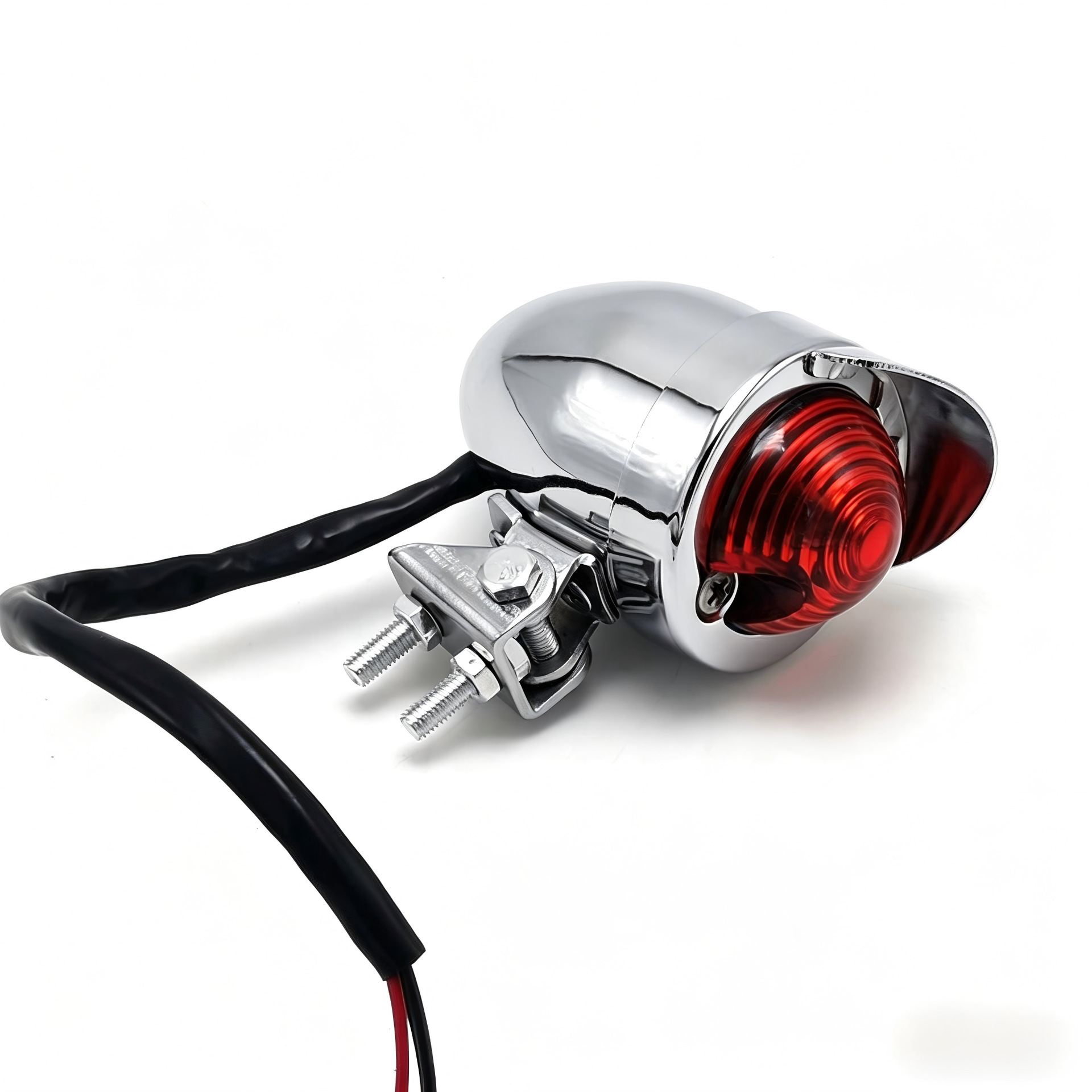 Harley Retro Modified Turn Signal Lights in Old School Style, All-Metal Black Electroplated Direction Signal Indicator