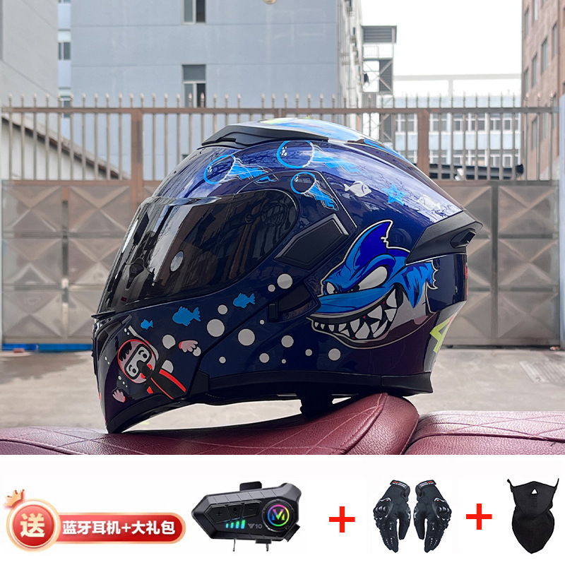 JIEKAI casco de motocicleta casco completo de motocicleta para hombres y mujeres Bluetooth casco de exposición casco de coche eléctrico 3C certificación