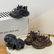 批发一件代发2025冬季新款男童休闲运动跑步鞋时尚学生老爹鞋