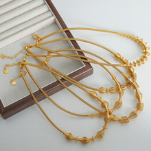 巴洛克环形弹簧项链铜材质美拉德配饰个性气质锁骨链百搭复古饰品