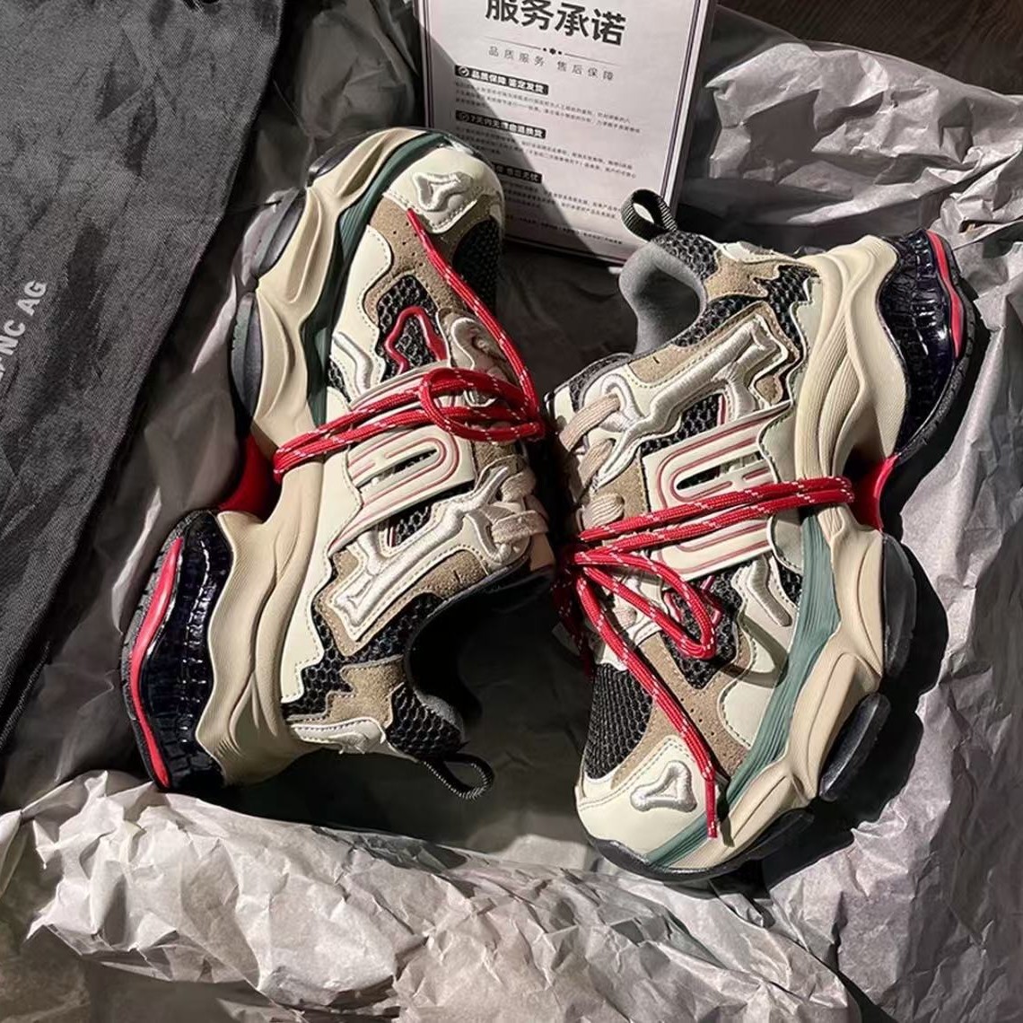 【Ggcc】Trendy Bundle Dirty Height Increasing 2025 Autumn New Design Sports Casual Shoes Dad Shoes